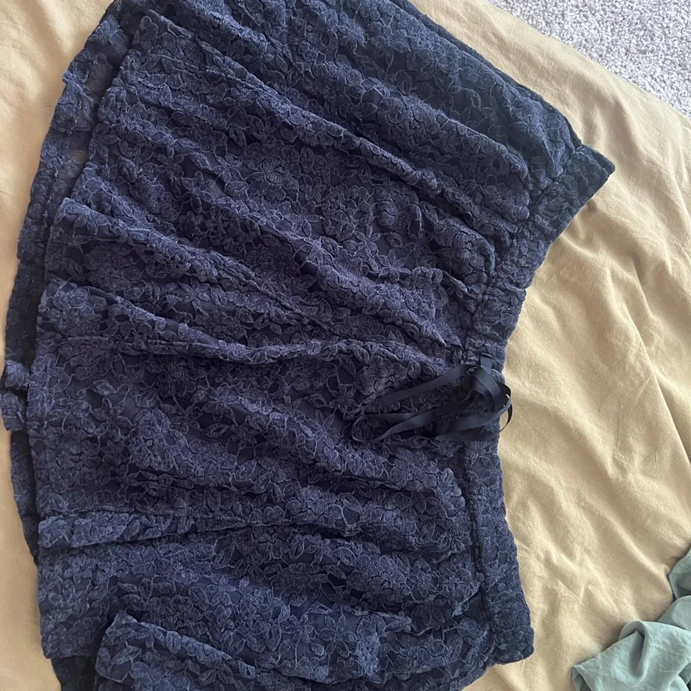 Aerie Midnight Blue Lace Mini Skirt - Picture 4 of 6